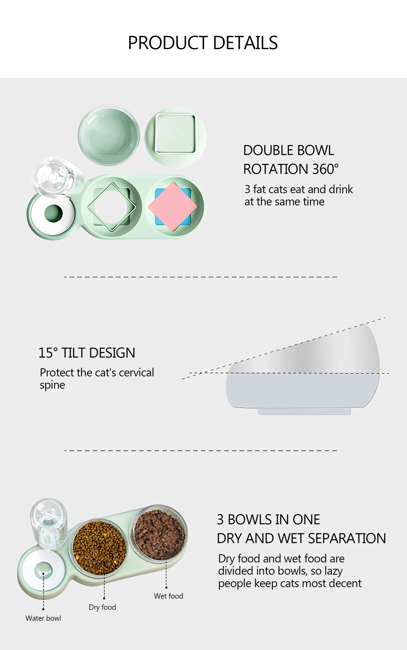 

Pet Cat Bowl Automatic Feeder Dog Cat Food Bowl With Water Fountain Double Bowl Drinking Raised Stand Dish Bowls For Cats