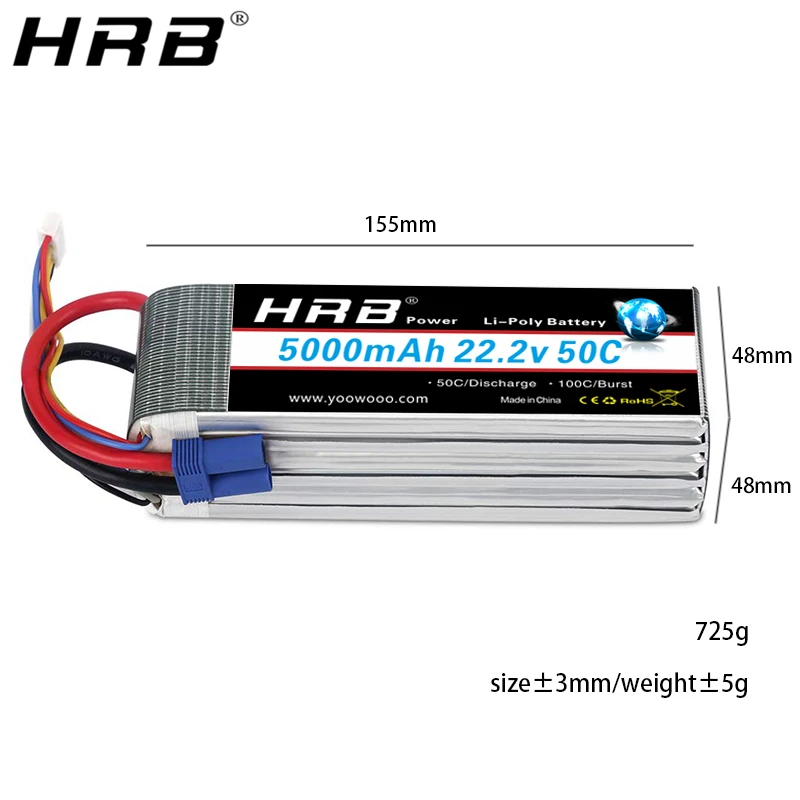 Литий полимерный аккумулятор HRB 22 2 в 5000 мАч 50C 100C 6S RC для дистанционного