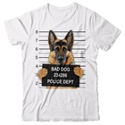 Крутая футболка-немецкая овчарка Mugshot-подарок для любителей собак Новая Мужская модная хипстерская летняя футболка забавные хлопковые футболки