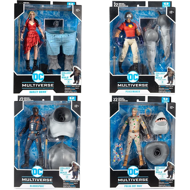

Mcfarlane Toys Dc Multiverse The Suicide Squad King Shark Harley Quinn Bloodsport Action Figure Model Collection Toy Gift