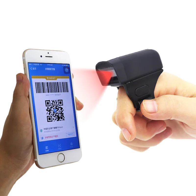 Беспроводной Bluetooth сканер для пальцев переносное кольцо Портативный Мини 2D штрих