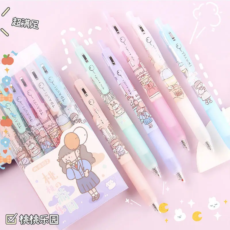 

Cute and Full Of Vitality Girl Limited Ins High-value Students Gel Pen 0.5 Black Press Pen Business