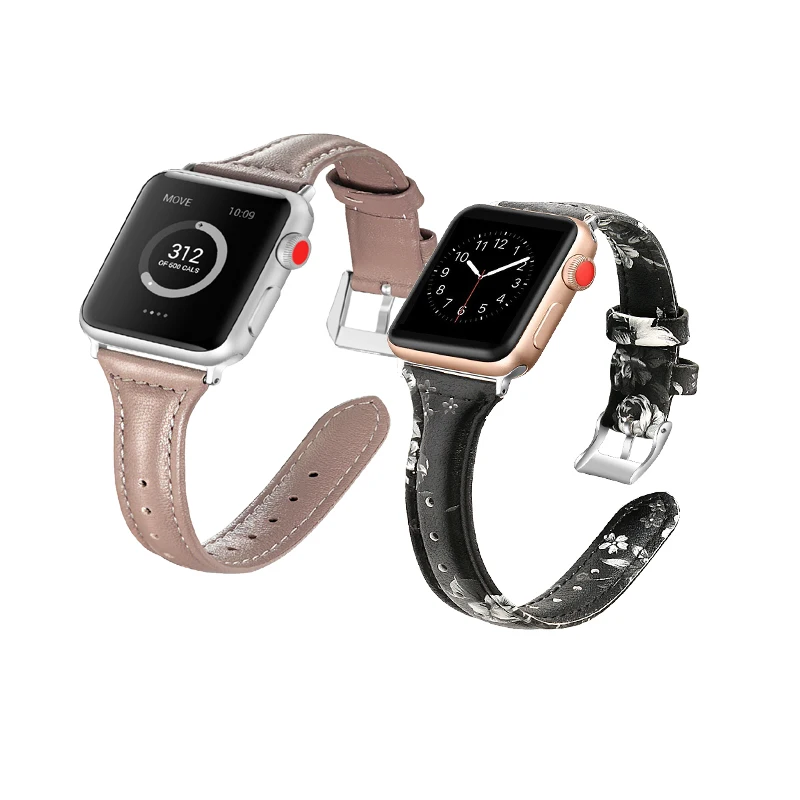 

Correa Apple Watch SE 6 Band 40mm 44mm Genuine Leather Solo Loop Bracelet Strap Sports Girdle iWatch Series 5 4 3 Belt 38 42mm