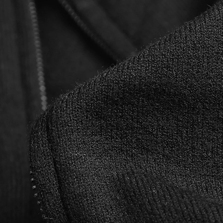 

Autumn and Winter New Black Mock Neck Men's Zipper Cardigan 37# Sweater Men's Elastic Slim Knit