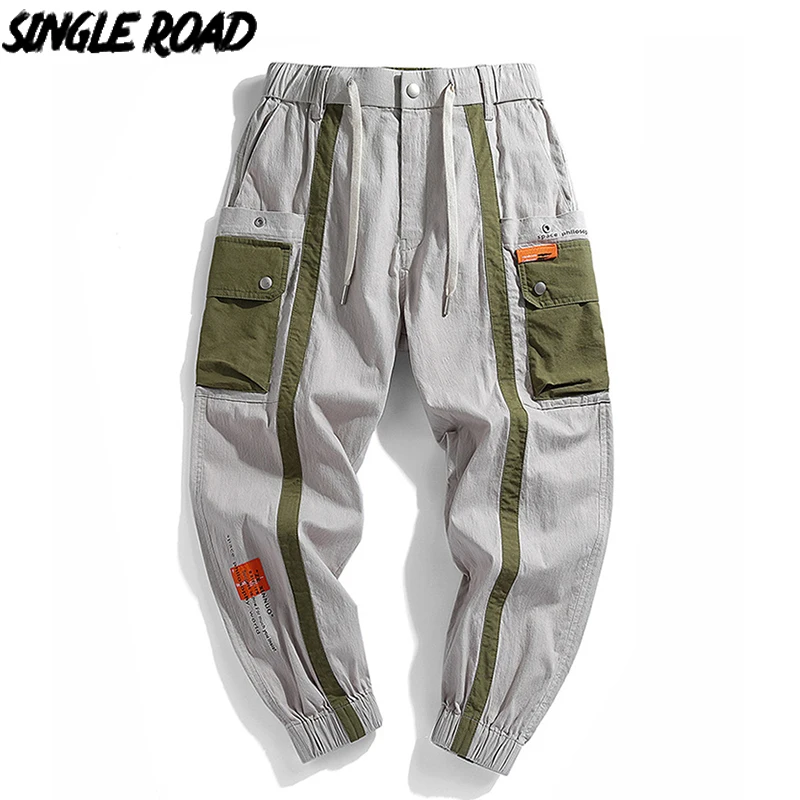 SingleRoad мужские брюки карго Мужская мода 2021 серые мешковатые джоггеры корейский