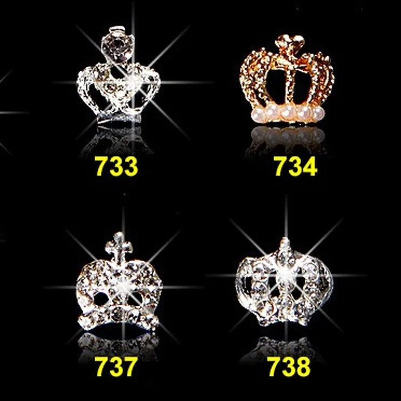 10 шт. высокое качество модная блестящая корона сплав алмазные стразы 3D Шарм
