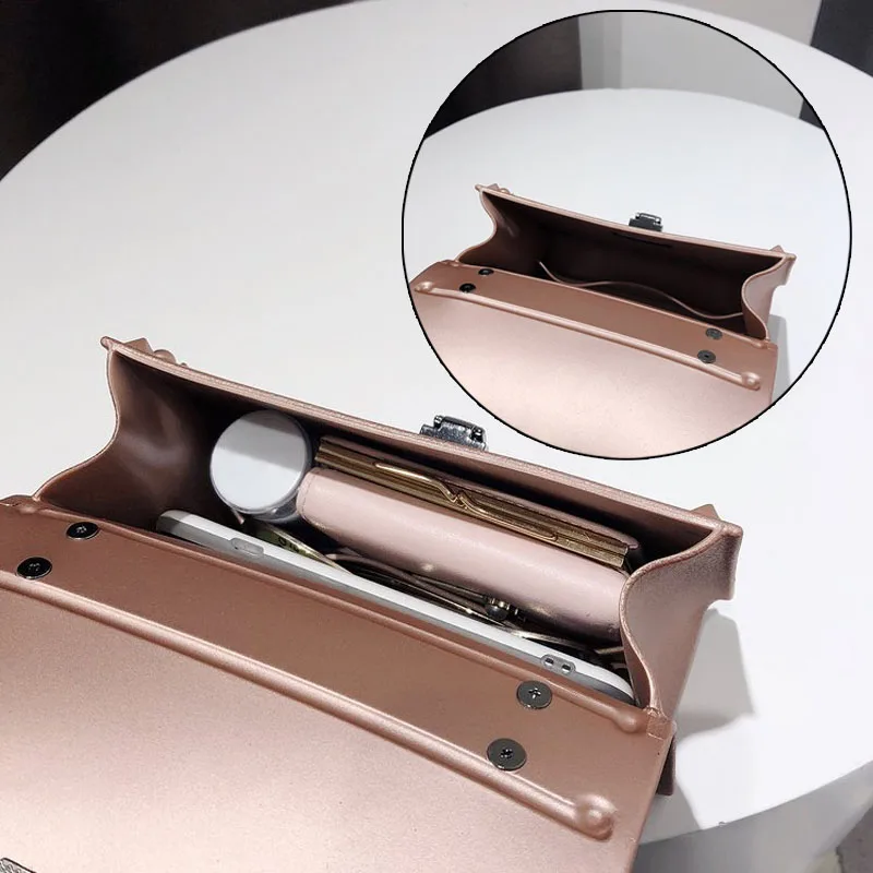 

Jelly Bags For Women Solid Flap Fashion Messenger Bag Rivet Women Shoulder Bag Small Big Lady Handbags High Quality Bags Women's