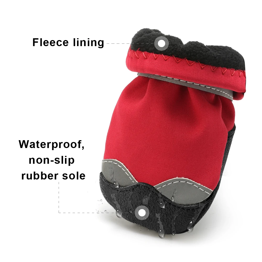 Зимняя обувь Светоотражающие теплые сапоги для собак Водонепроницаемый собака