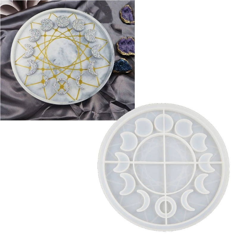 

Большой и лунной фазой, круглый поднос-форма для литья под давлением в форме полумесяца наполовину лунные силиконовые формы