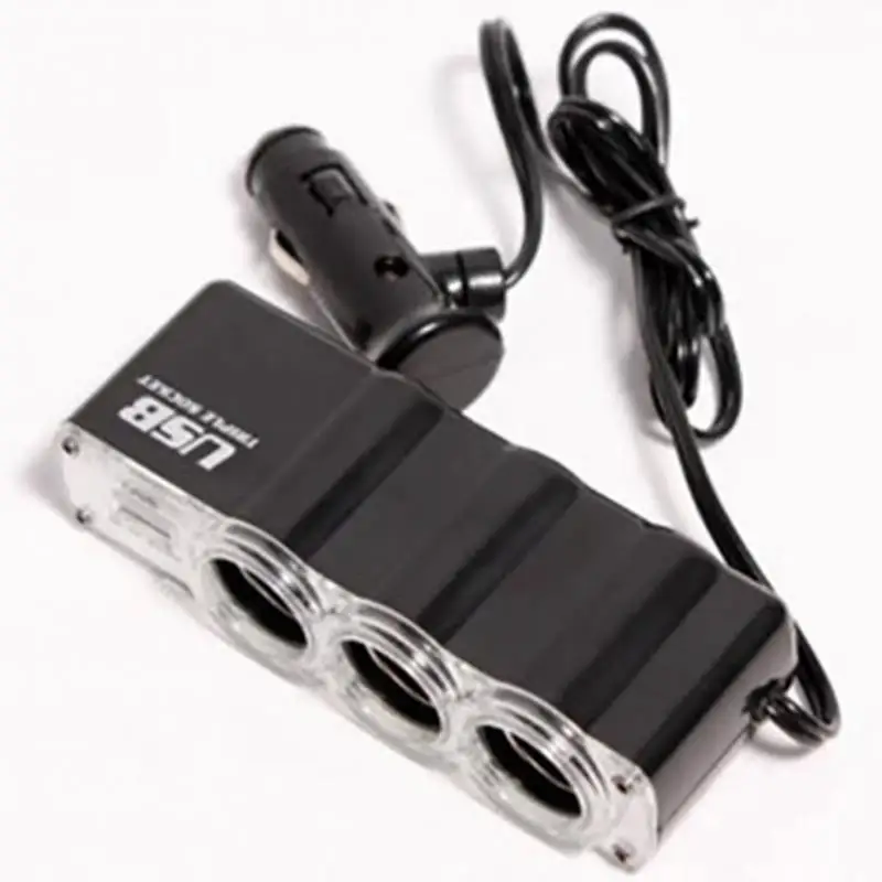 4 In 1 3-Socket Car Cigarette Lighter Socket Splitter Power Charger for MP3 Mobile Phone Game Console Adapter Charging |