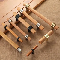 wood handles for furniture cabinet pulls modern kitchen doors knobs drawer wardrobe door handle home hardware 96mm 128mm