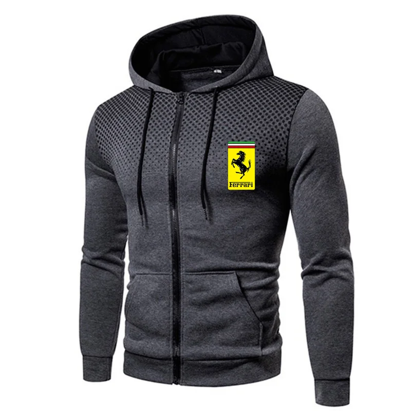 

Ferrari 2021 Summer New Men's Custom Jacket Hoodie Riding Thin Zipper Jacket Hip-Hop Men's Black Harajuku WindbreakerJacket DG+3