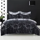 Комплект постельного белья с мраморным узором для спальни, роскошный черный удобный пододеяльник и наволочка, 23 пододеяльника