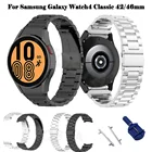 Металлический ремешок без зазора для Samsung Galaxy Watch 4 Classic 4246 мм, браслет из нержавеющей стали для наручных часов, Galaxy Watch 4 40 44 мм, 20 мм