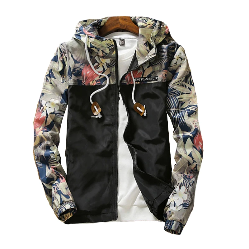 

Women's Hooded Jackets 2021 Spring Causal Flowers Windbreaker Women Basic Jackets Coats Zipper Lightweight Jackets Bomber Famale