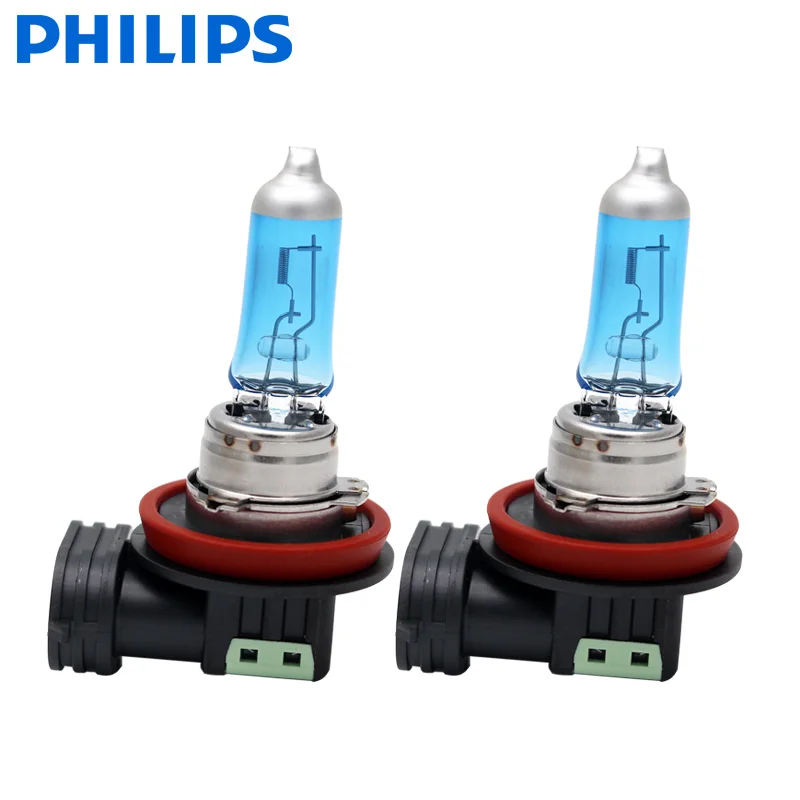 2 шт. Philips H11 12 В 55 Вт яркий белый Галогеновый светильник с кристальным видением 4300
