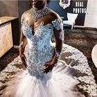 Лидер продаж; Роскошное свадебное платье с кристаллами и бусинами; Иллюзия; Свадебное платье русалки с длинными рукавами; Свадебные платья в стиле Ливан; Robe De Mariee