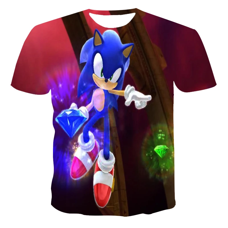 

3D Casual Cartoon Boy Girl Clothes Sonic T-shirt Printed Kids Clothes Summer T-shirt Fashion Street Cartoon T-shirt