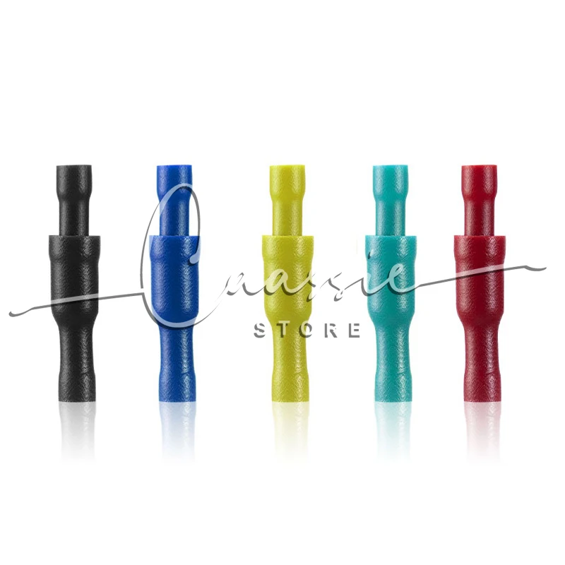 100 шт. цилиндрические изолированные клеммы обжимные лопатки Штекерный гнездовой