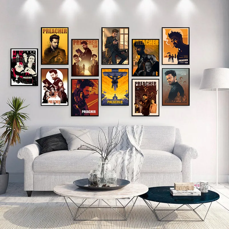 

Preacher Movie Suspense Propaganda Poster Canvas Paintings Poster Print Nordic Wall Art Picture Home Decor