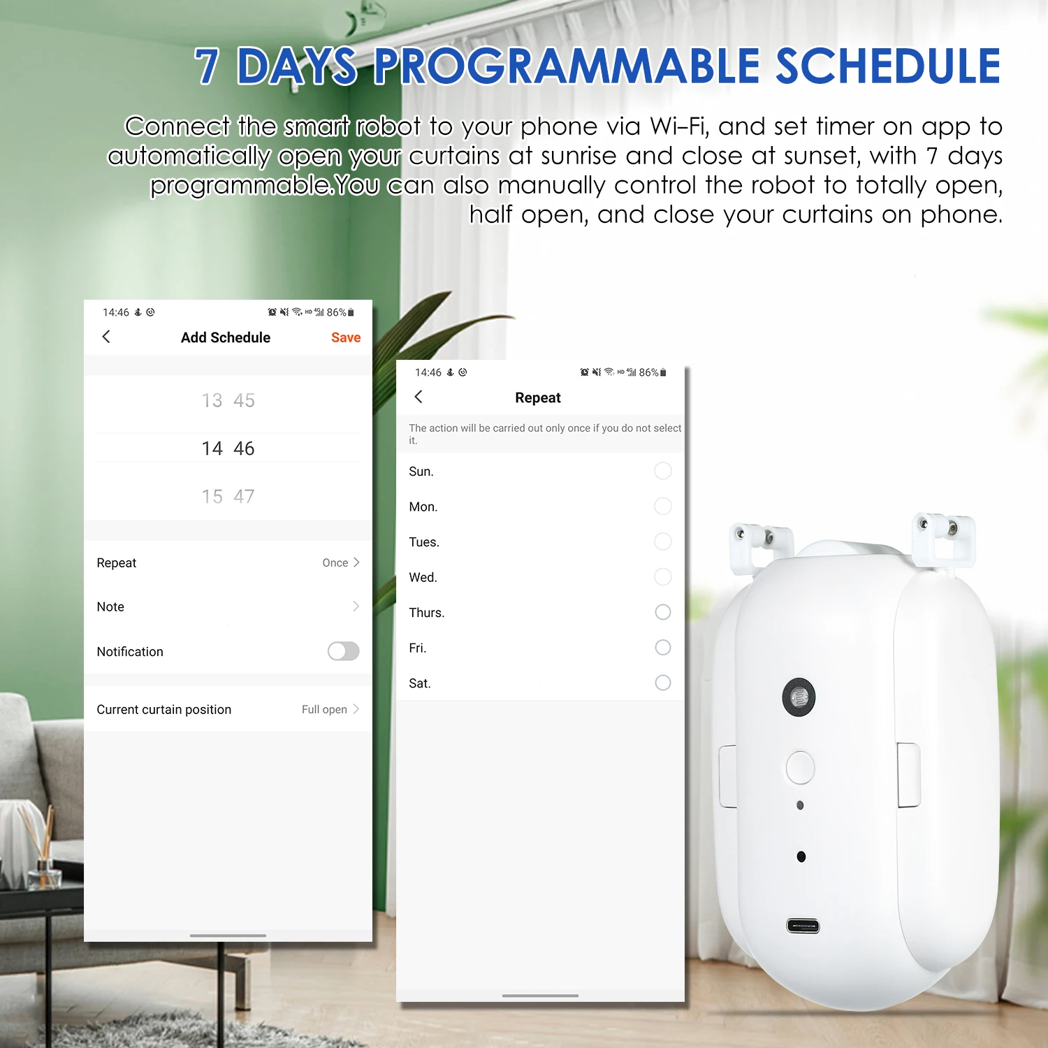 

WiFi Automatic Curtain Opener Closer Robot Wireless Smart Curtain Motor Timer Voice Control Smart Home Automation Device