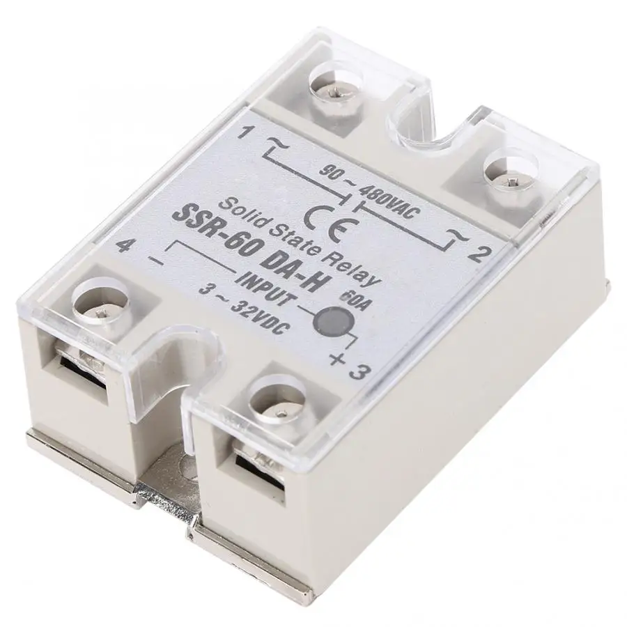 

New Professional SSR-60A-DA-H Solid State Relay High Quality DC-AC SSR with Non-Contact Switch Lab Measuring Meter Tool
