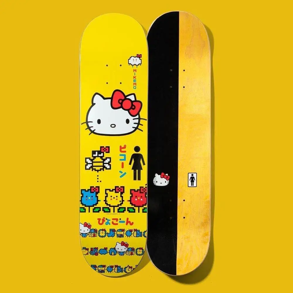 

Good quality girl tou machine7 plies of Canadian maple epoxy glue double kick girl skateboard deck professional level for adults