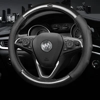 car carbon fiber leather steering wheel covers interior accessories 38cm for buick excellegt verano lacrosse regal car styling