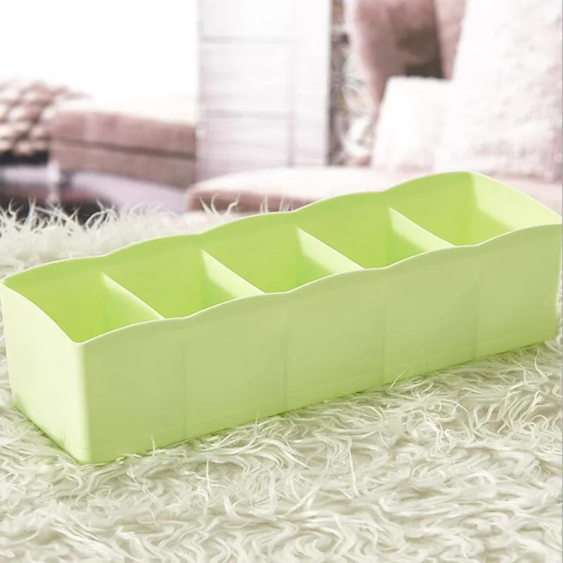 

Plastic Storage Box Drawer Organizer Socks Underwear Ties Cell Sorting Box With Five Compartments Organizer Storage Box Clothes