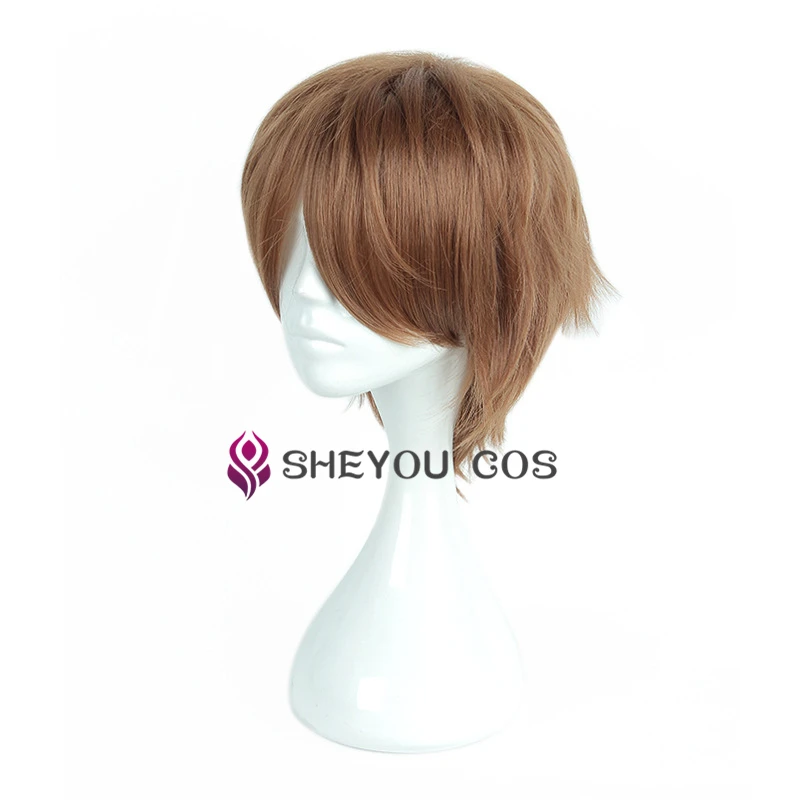 Парик Yagami Light Cos из аниме Death Note термостойкие короткие коричневые волосы для