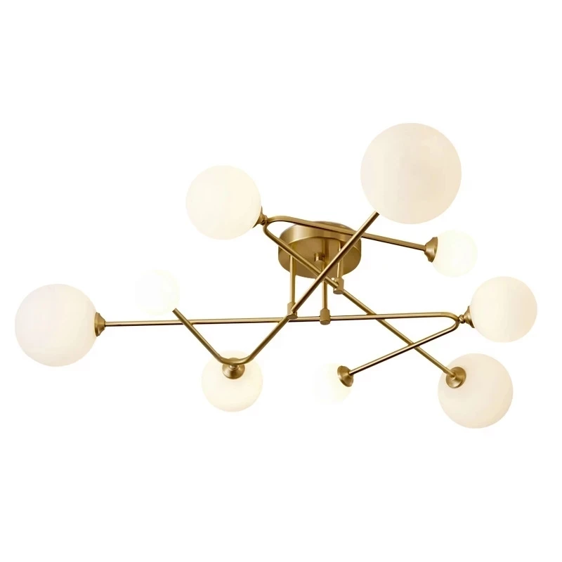 

Modern Nordic LED Ceiling Lights For Living Room Creative Surface Mounted Luminaries Nordic Copeer Bedroom Light Fixtures