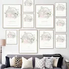 Астрономическая Картина на холсте созвездия акварель астрологический знак плакаты и принты Скандинавская Настенная картина Декор для гостиной