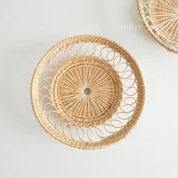 rattan fruit basket hand woven tray breakfast bread small basket fruit tray home living room storage basket shooting props