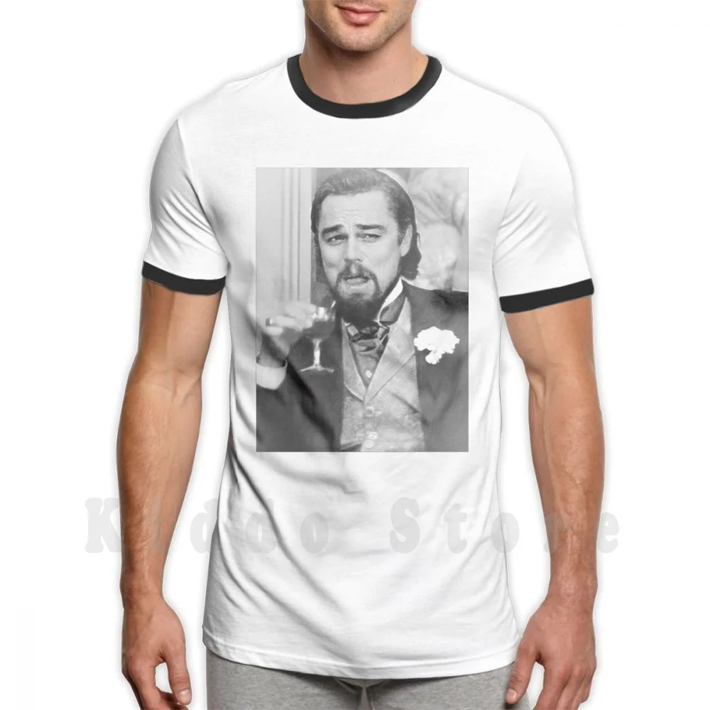 Леонардо ДиКаприо Смеющийся мем футболка Сделай Сам Большой размер 100% хлопок