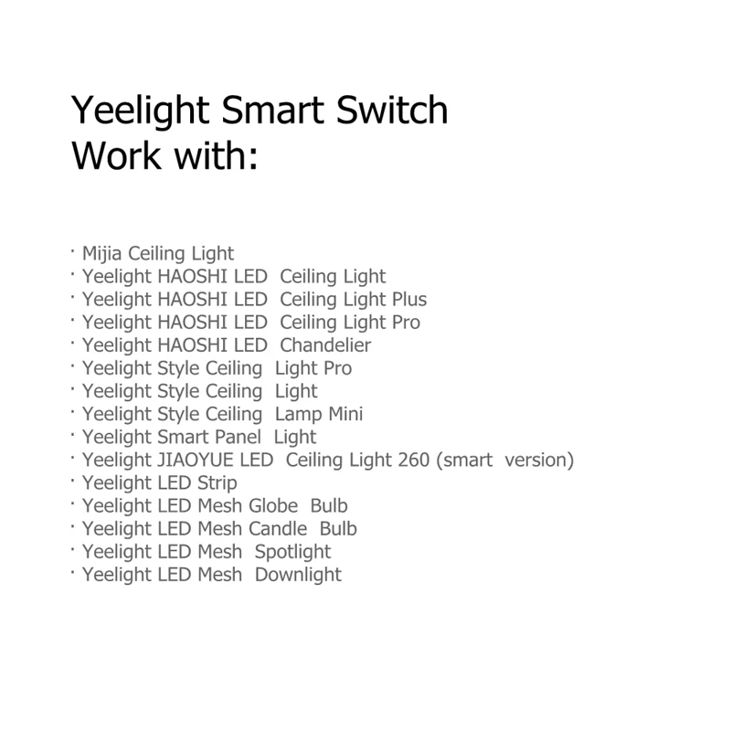 

Yeelight YLKG12YL YLKG13YL YLKG14YL Wireless Smart Switch Light Remote Control Work with Mijia Mi Home AC250V Accessory