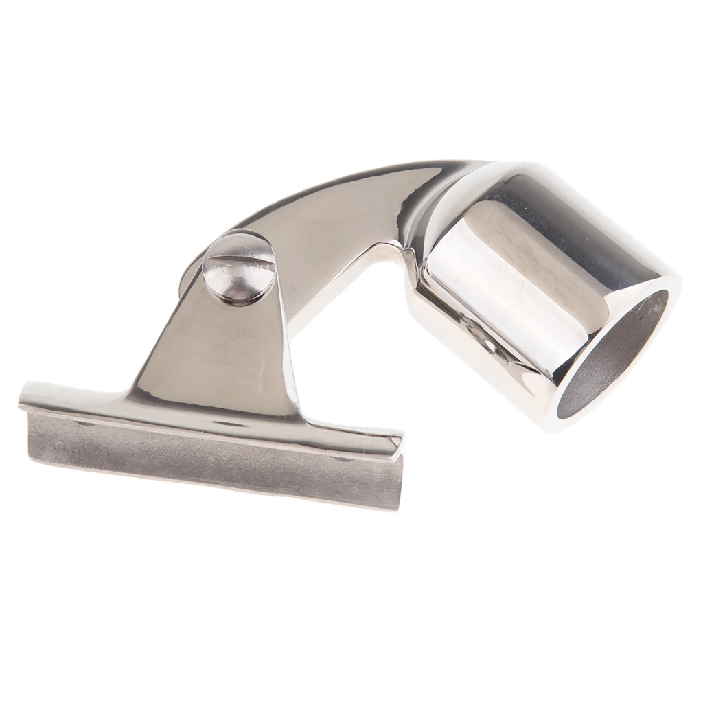 

Bimini Top Cap Deck Hinge Fits 1 inch Round Tubing 316 Marine Stainless Steel - 120 Degree Bend Design