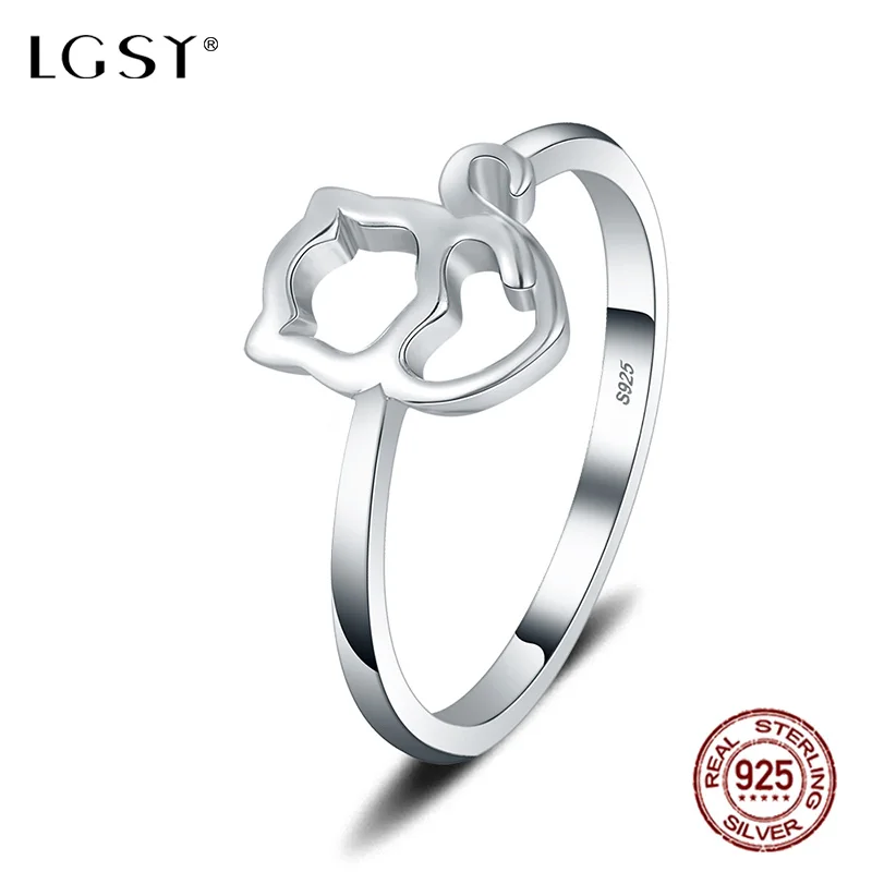 

LGSY DR1113 925 Sterling Silver Jewelry White Punk Rings Fine Jewelry Romantic Engagement Ring Fashion Jewelry Round Ring