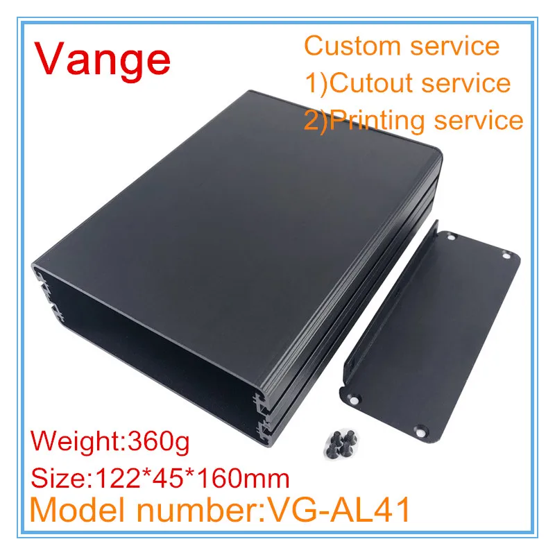 4pcs/lot black extruded profiles chassis box 122*45*160mm 6063-T5 Aluminum project enclosure wall-mounted for launcher PCB | Обустройство