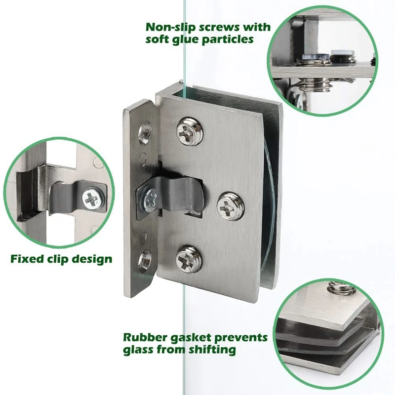 2 шт. шарнир для стеклянных дверей из нержавеющей стали стеклянный зажим подходит