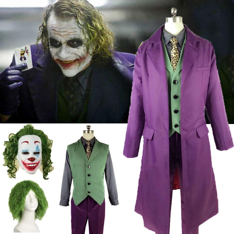 Костюм для косплея Heath Ledger мужской костюм Джокера из фильма Темный рыцарь на