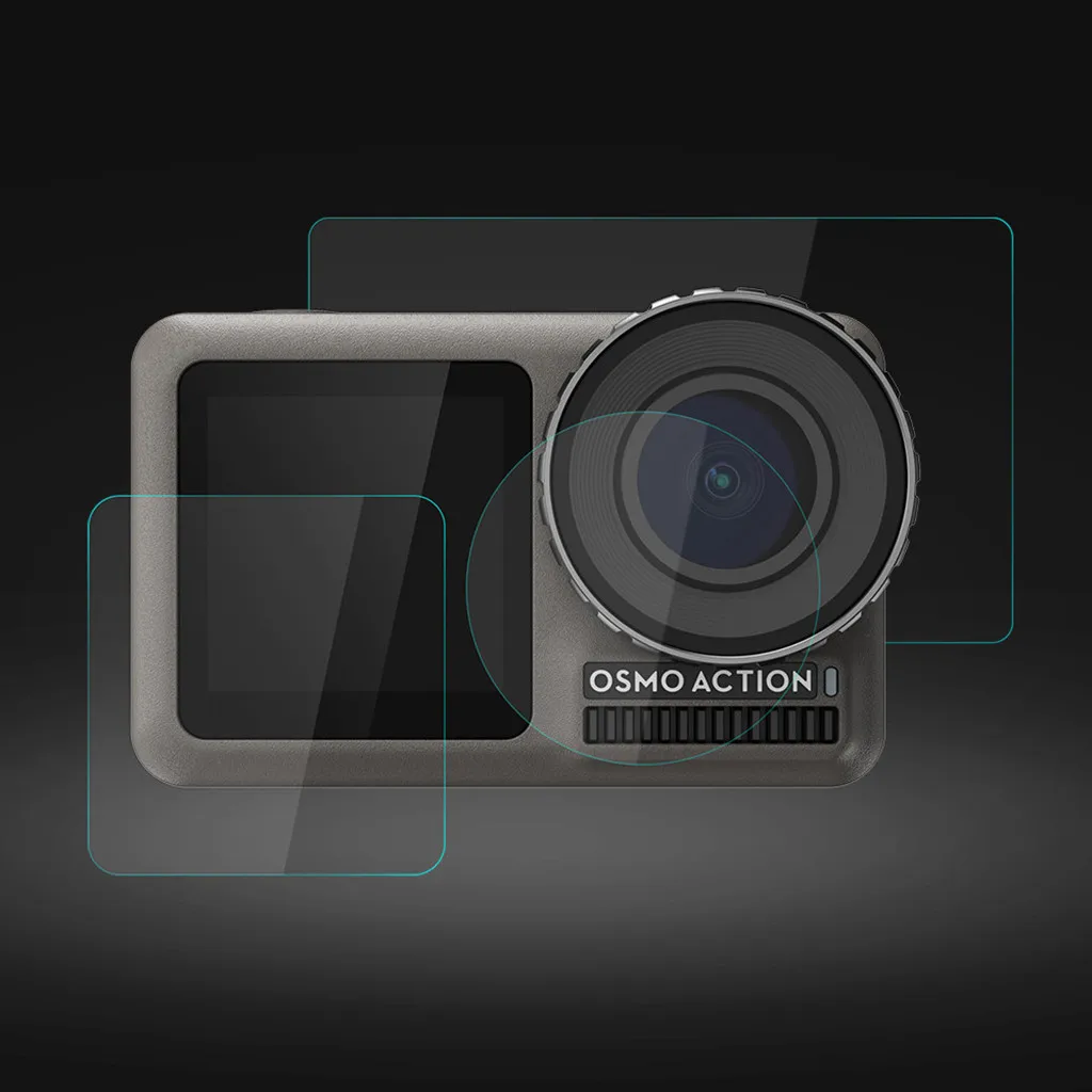 1 комплект закаленное ПЭТ пленка двойной экран + защита объектива для экшн камеры