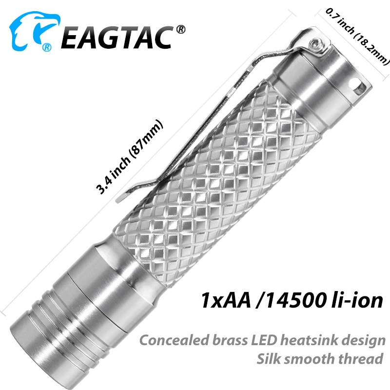 Фонарик EAGTAC D3A TI XM-L2 Luminus SFT40 SST20 4000K CRI95 светодиодный фонарик 405 люмен батарейка AA