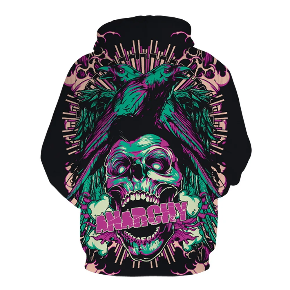 Брендовые толстовки с 3D-принтом цветов и черепов мужские женские свитшоты