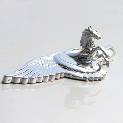 small horse eagle 【Высокое качество! Автомобильный Стайлинг 21*9 см из цинкового сплава золотой серебряный конь Орел богиня Эмблема для багажника значок боковые логотипы - Цвет: small horse eagle