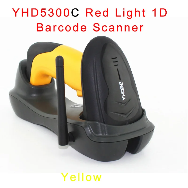 YHD5300C yellow Ручной беспроводной сканер штрих-кодов 32 бит 4 Мб 1D 2D считыватель штрих-кодов QR PDF417 сканер матричного кода данных для POS терминалов инвентаризация - Цвет: YHD5300C yellow