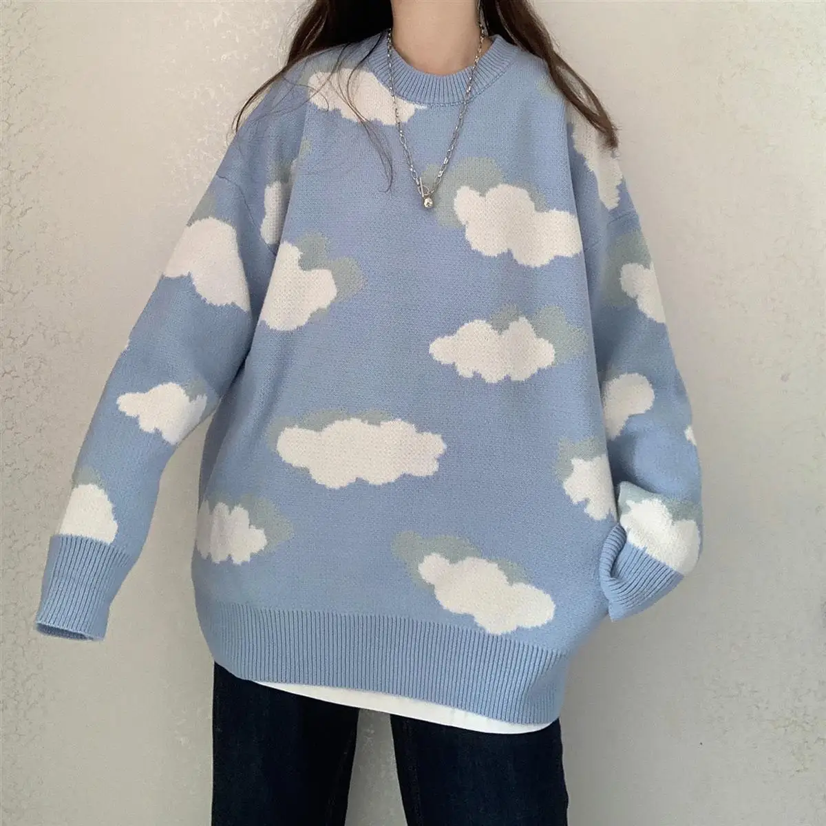 

Sweaters Women Clothing Harajuku Preppy Simple Soft Loose Autumn Spring Teens Knitwear Casual Fashion Korean Girls Pullover