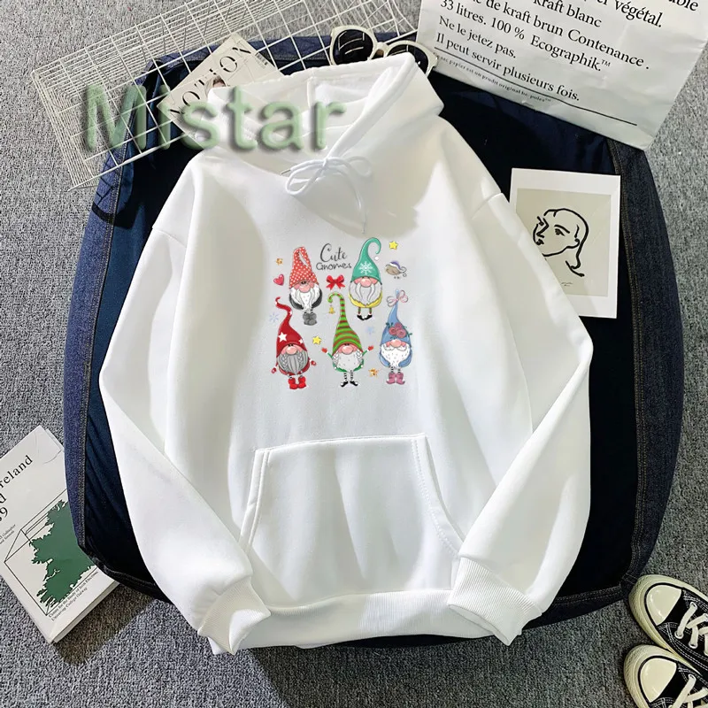 

Christmas Hoodie women print Cute Gnomes Streetwear hoodies Oversized sweatshirts Pullovers Autumn women's hoody clothes