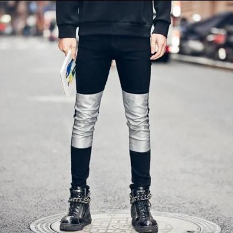 Мода мужские размера плюс Harajuku в стиле панк обтягивающие джинсы средства ухода