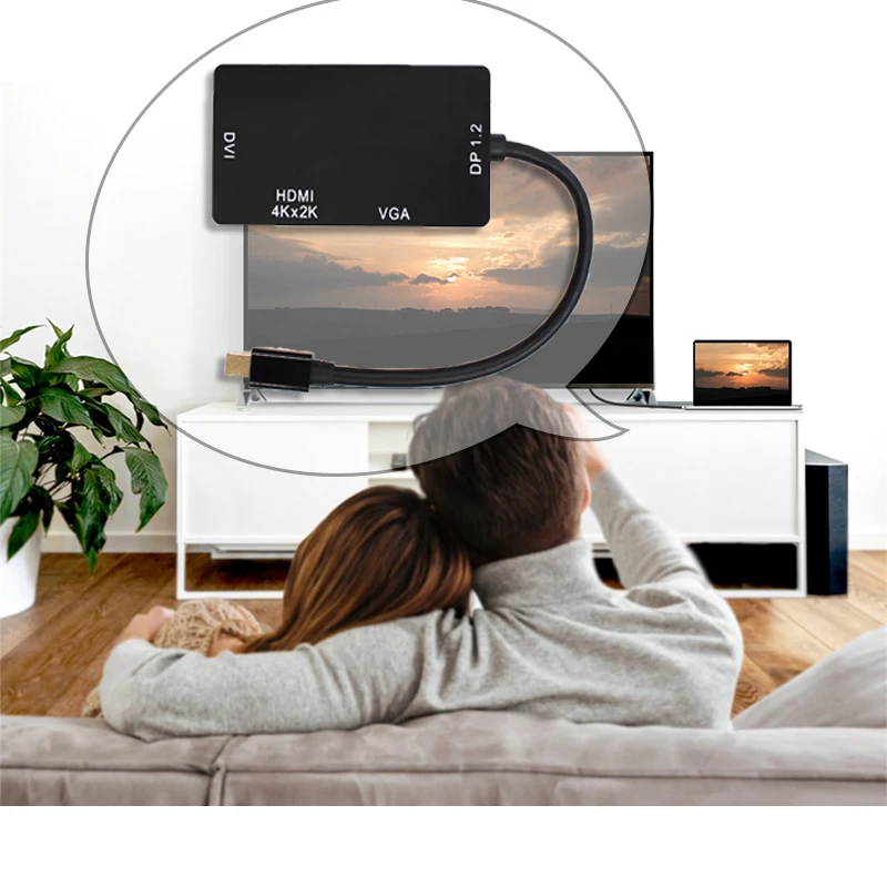 Thunderbolt 1080P MINI DP к HDMI VGA DVI Кабель-адаптер конвертер 3 в 1 Mini Displayport для Macbook Pro Air проектор камеры