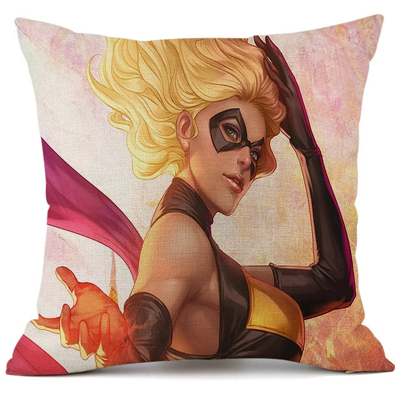 

DISNEY серия Marvel Captain Marvel чехол для подушки с принтом Home мультфильм декоративная льняная Подушка Чехол Для Телефона
